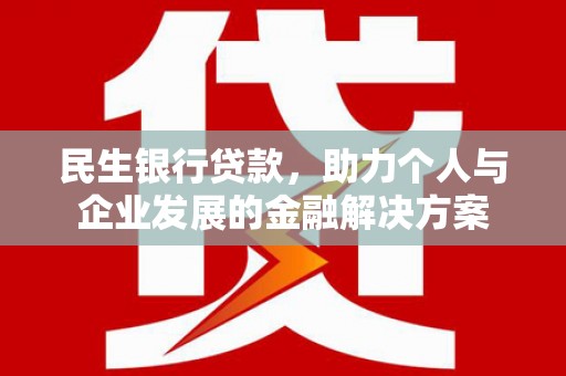 新洲民生银行贷款，助力个人与企业发展的金融解决方案