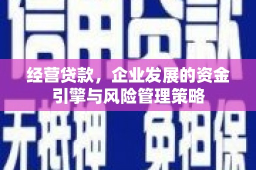 新洲经营贷款，企业发展的资金引擎与风险管理策略