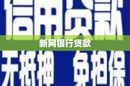 新洲新网银行贷款