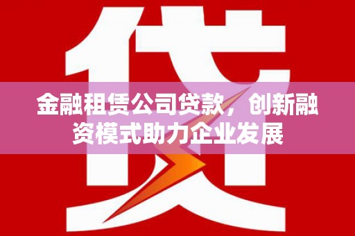 新洲金融租赁公司贷款，创新融资模式助力企业发展