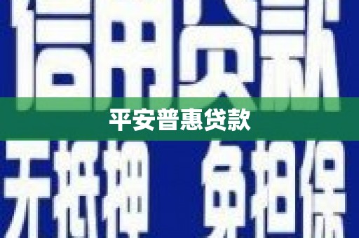 新洲平安普惠贷款