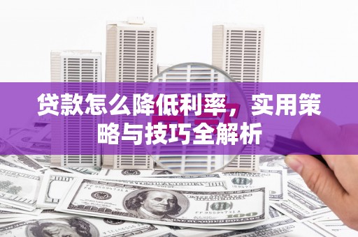 新洲贷款怎么降低利率，实用策略与技巧全解析