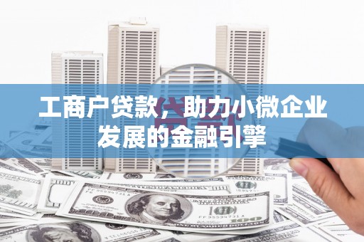 新洲工商户贷款，助力小微企业发展的金融引擎