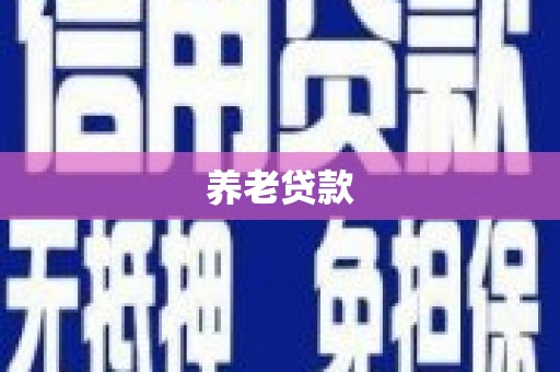 新洲养老贷款