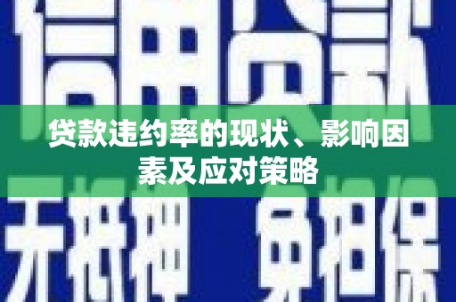 新洲贷款违约率的现状、影响因素及应对策略