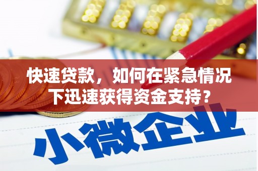 新洲快速贷款，如何在紧急情况下迅速获得资金支持？