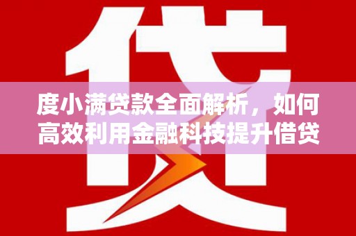 新洲度小满贷款全面解析，如何高效利用金融科技提升借贷体验