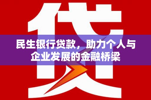 新洲民生银行贷款，助力个人与企业发展的金融桥梁
