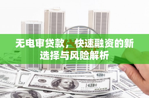 新洲无电审贷款，快速融资的新选择与风险解析
