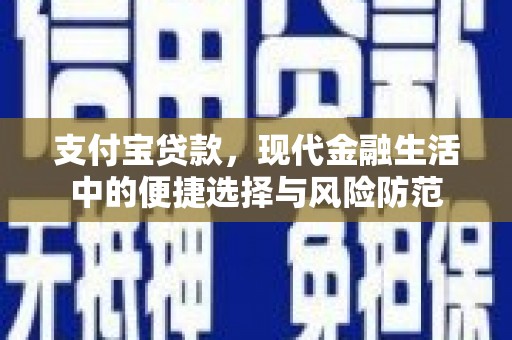新洲支付宝贷款，现代金融生活中的便捷选择与风险防范