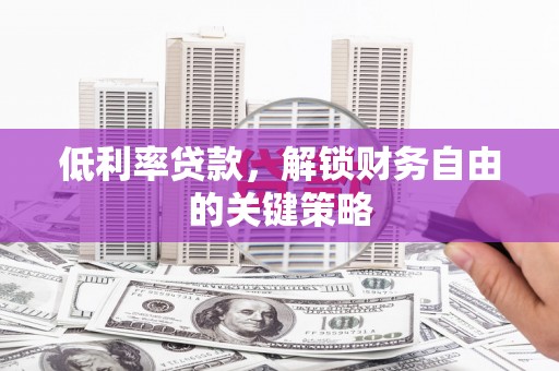 新洲低利率贷款，解锁财务自由的关键策略