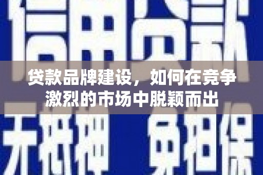 新洲贷款品牌建设，如何在竞争激烈的市场中脱颖而出