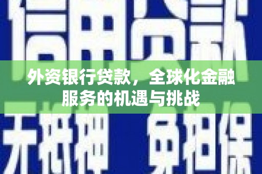 新洲外资银行贷款，全球化金融服务的机遇与挑战