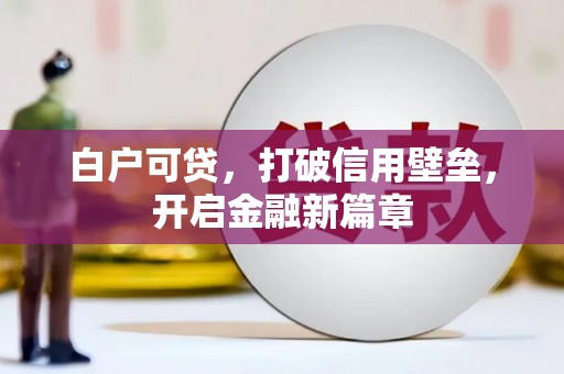 新洲白户可贷，打破信用壁垒，开启金融新篇章