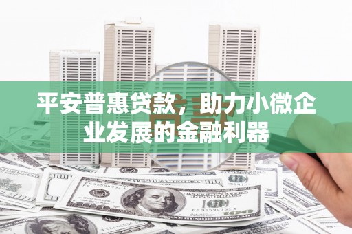 新洲平安普惠贷款，助力小微企业发展的金融利器