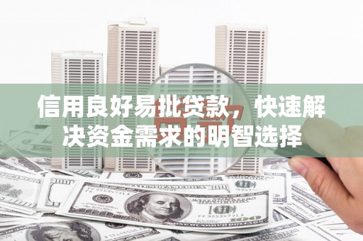 新洲信用良好易批贷款，快速解决资金需求的明智选择