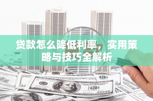 新洲贷款怎么降低利率，实用策略与技巧全解析