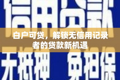 新洲白户可贷，解锁无信用记录者的贷款新机遇