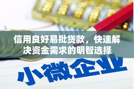 新洲信用良好易批贷款，快速解决资金需求的明智选择