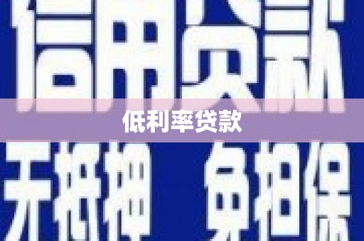 新洲低利率贷款