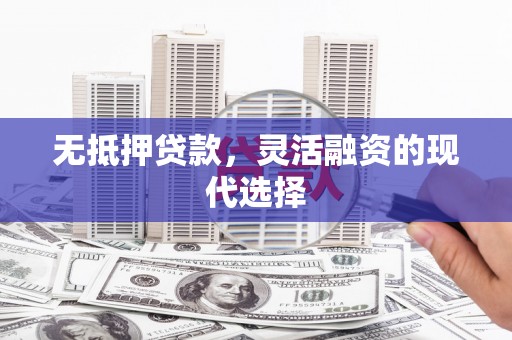 新洲无抵押贷款，灵活融资的现代选择
