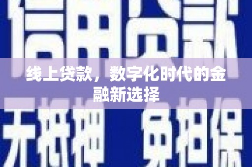 新洲线上贷款，数字化时代的金融新选择