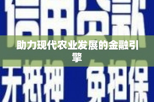 新洲助力现代农业发展的金融引擎