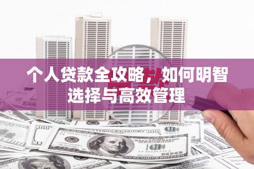 新洲个人贷款全攻略，如何明智选择与高效管理
