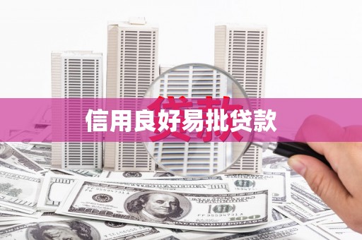 新洲信用良好易批贷款