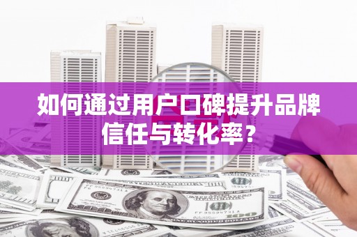 新洲如何通过用户口碑提升品牌信任与转化率？