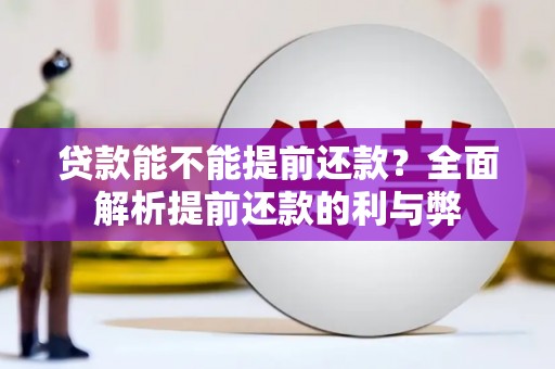 新洲贷款能不能提前还款？全面解析提前还款的利与弊