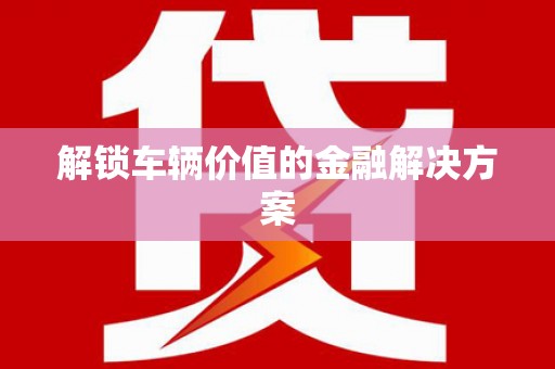 新洲解锁车辆价值的金融解决方案