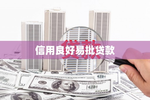 新洲信用良好易批贷款