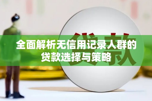 新洲全面解析无信用记录人群的贷款选择与策略