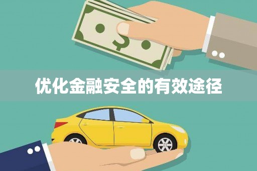 新洲优化金融安全的有效途径